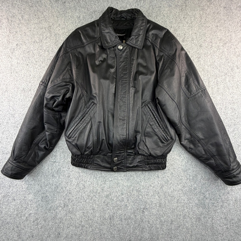 Wilsons Leather Thinsulate Bomber Jacket Black Mens Small Zip Out Liner Biker